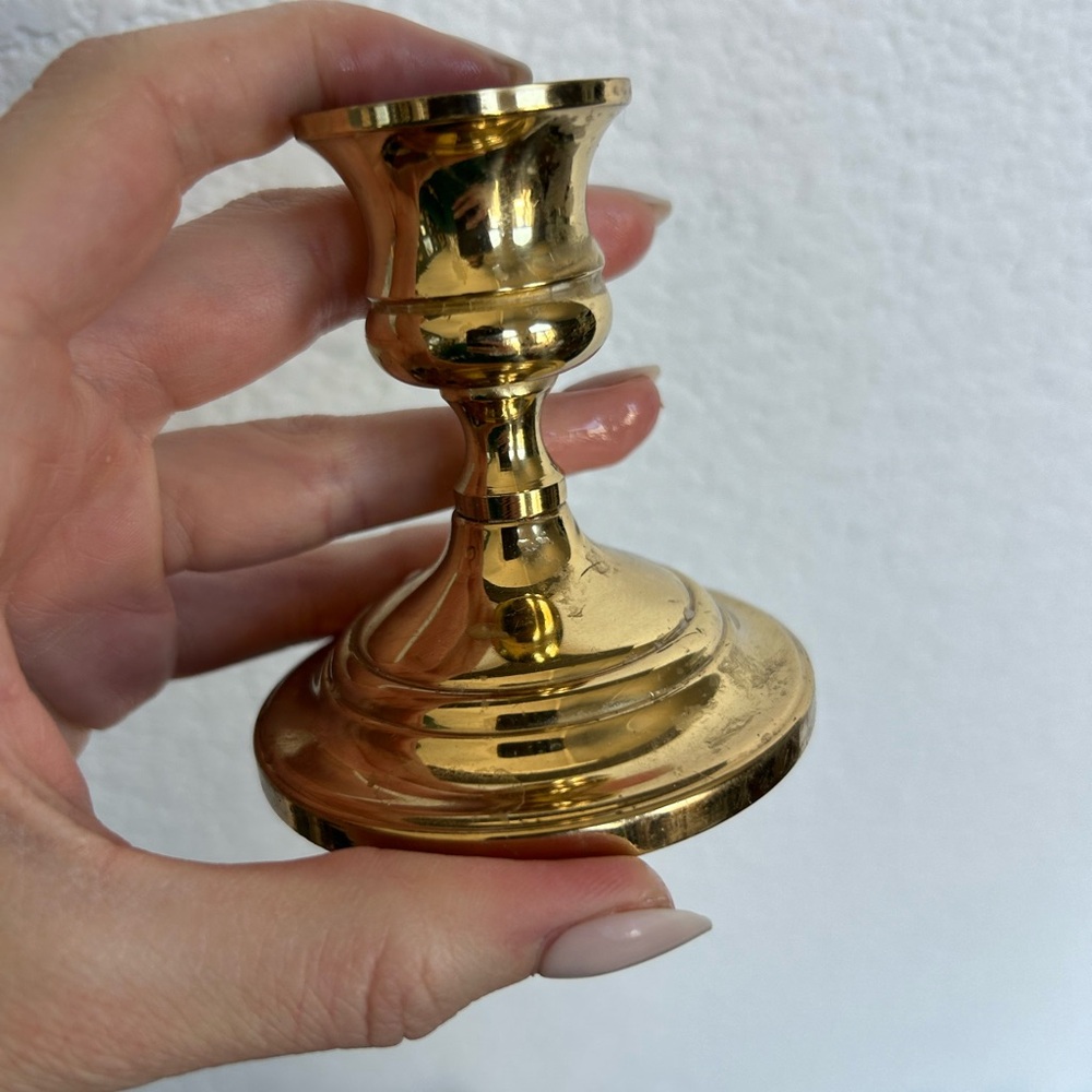 Vintage brass‎ candlestick holder - Picture 3 of 4